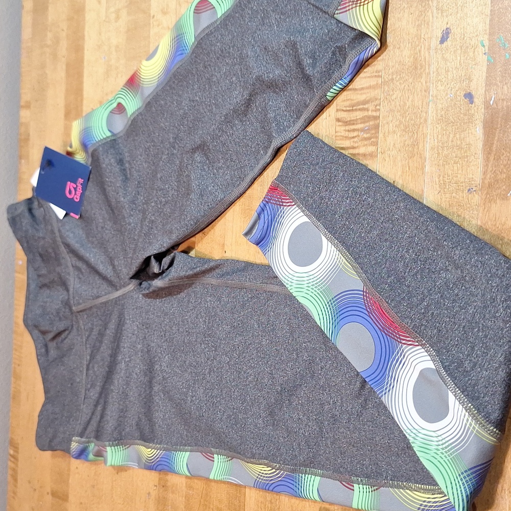 New Gap Kids Gray Rainbow Leggings‎ Dri-fit Performance Kids XXL 14-16